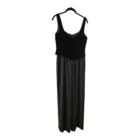 Laundry by Shelli Segal Velvet Jumpsuit SZ 8 Rhinestone Buttons Sleeveless READ - Picture 2 of 11